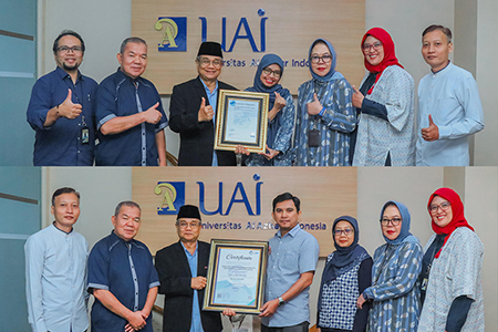 Alhamdulillah! UPA Perpustakaan, Fakultas Ilmu Pengetahuan Budaya, dan Prodi Bahasa & Kebudayaan Arab Universitas Al-Azhar Indonesia Terima Sertifikat Audit Eksternal